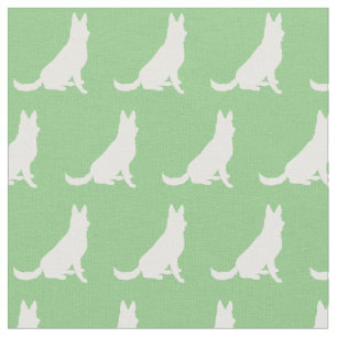 Deutsche Schäferhund Silhouette Pet Sage Green Stoff