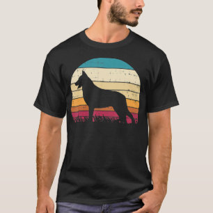 Deutsche Schäferhund Silhouette Retro K9 Haustier  T-Shirt