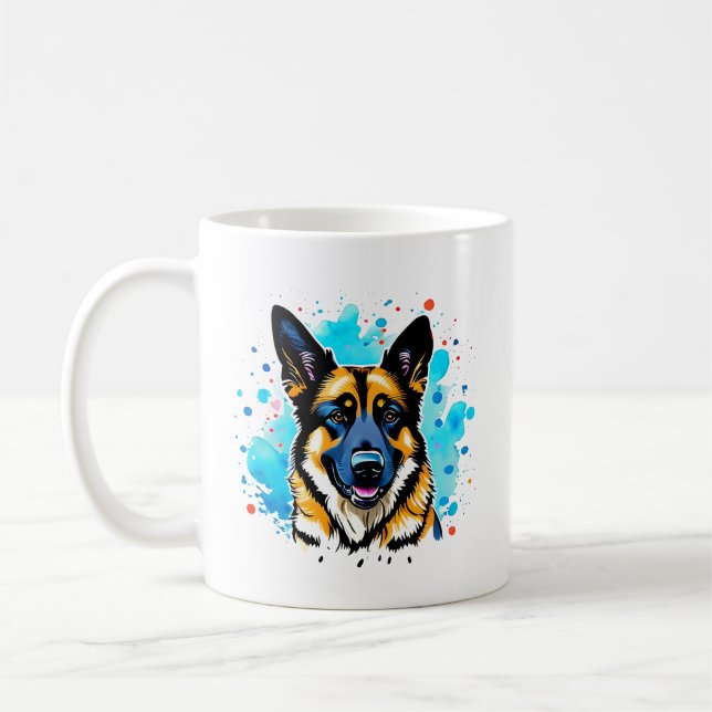 Deutsche Schäferhund Splash Tasse (Links)