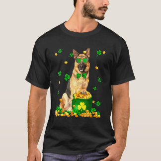 Deutsche Schäferhund Stpatricks Tag Hund Vater Hun T-Shirt
