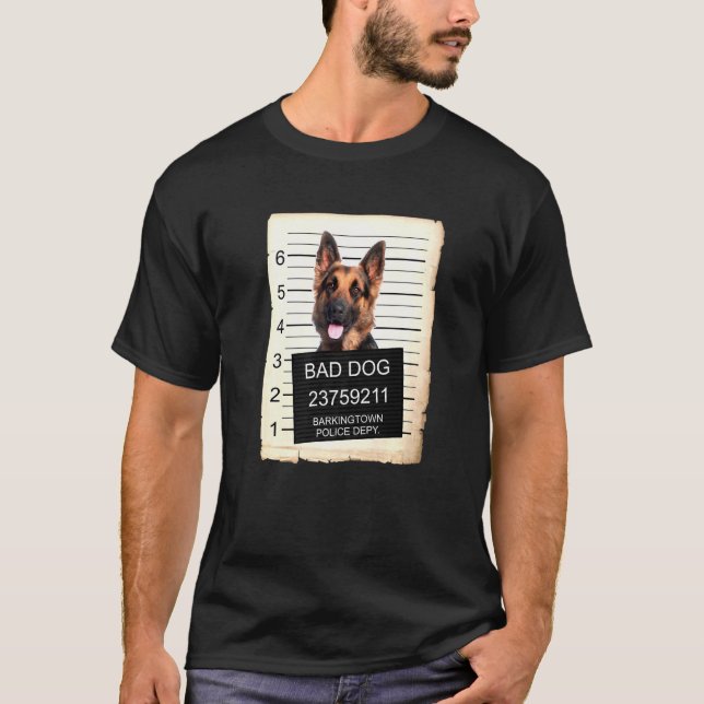 Deutsche Schäferhund Tasse Shot Bad Dog T-Shirt (Vorderseite)