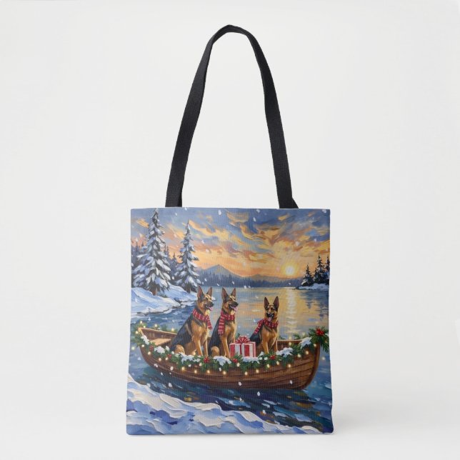 Deutsche Schäferhund-Weihnachtsboot-Feier (Vorderseite)