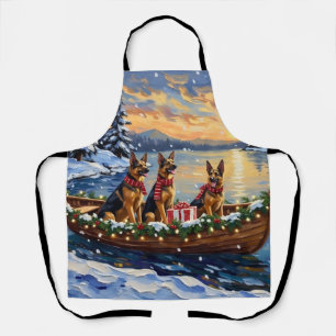 Deutsche Schäferhund-Weihnachtsboot-Feier Schürze