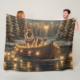 Deutsche Schäferhund-Weihnachtsfestreise Fleecedecke