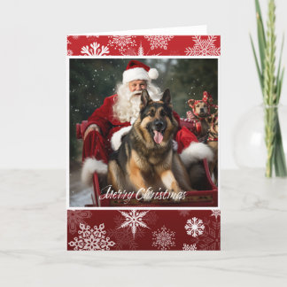 Deutsche Schäferhund-Weihnachtskarte Feiertagskarte