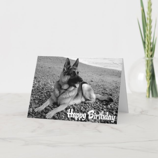 Deutsche Schäferhund Welpenhund Happy Birthday Car Karte (Vorderseite)
