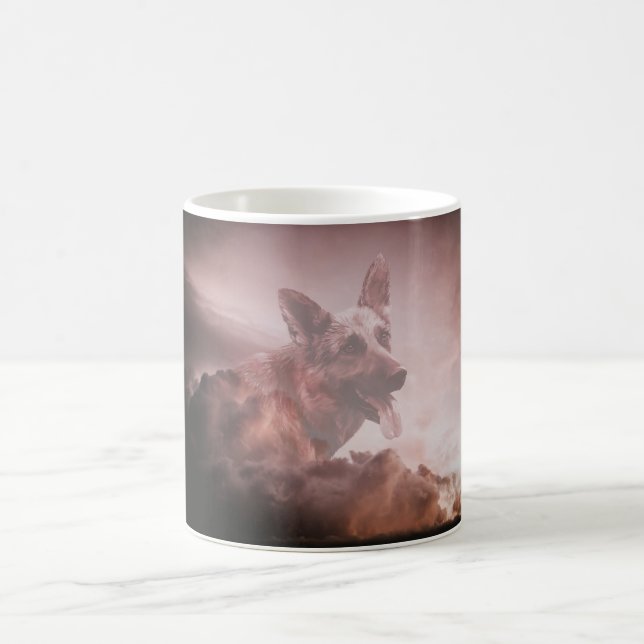 Deutsche Schäferhund Wolken Himmel Kunstportrait G Tasse (Mittel)