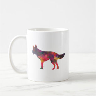 Deutsche Schäferhunde Geometrisches Muster Silhoue Kaffeetasse