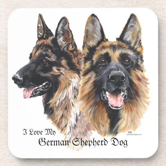 Deutsche Schäferhunde Getränkeuntersetzer (Vorderseite)