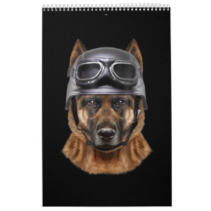 Deutsche Schäferhunde Helm Geschenk für Biker in M Kalender