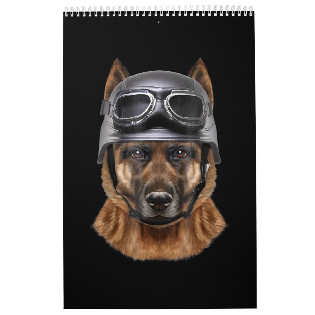Deutsche Schäferhunde Helm Geschenk für Biker in M Kalender (Titelbild)