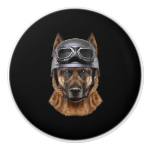 Deutsche Schäferhunde Helm Geschenk für Biker in M Keramikknauf