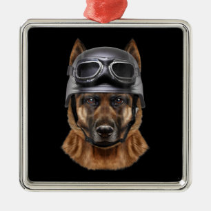 Deutsche Schäferhunde Helm Geschenk für Biker in M Ornament Aus Metall
