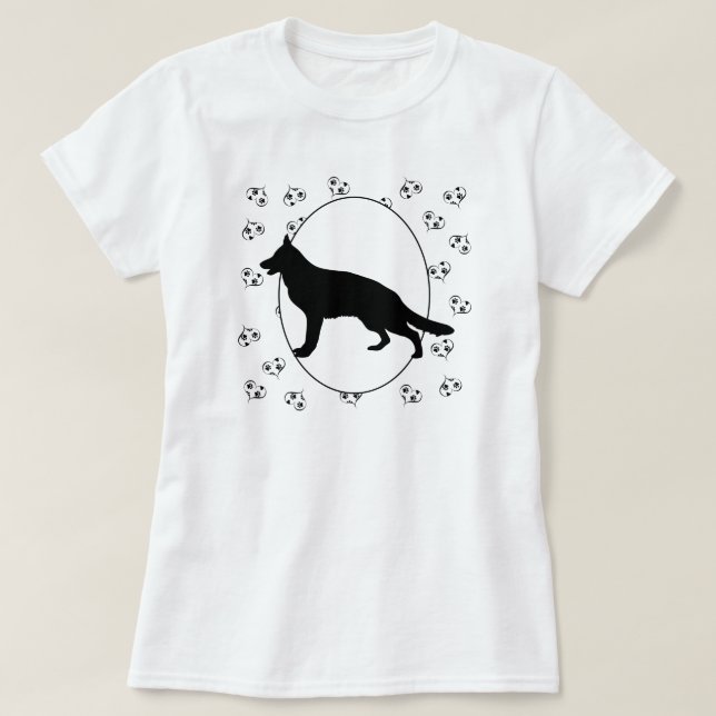Deutsche Schäferhunde - Herz und Drucke T-Shirt (Design vorne)