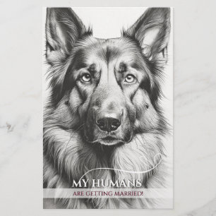 Deutsche Schäferhunde Hochzeits-Einladung auf klei Flyer