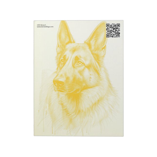 Deutsche Schäferhunde in Aquarellen Notizblock (Rotiert)