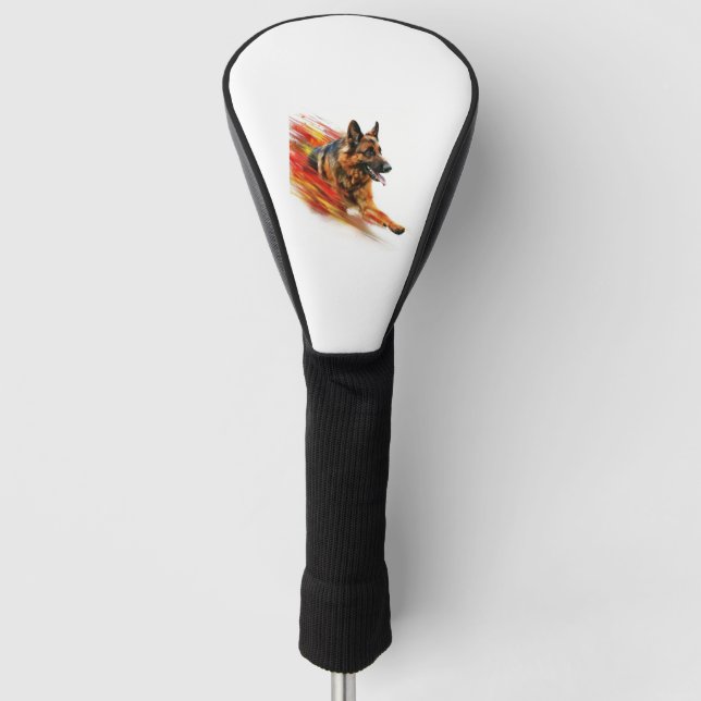 Deutsche Schäferhunde in Überschallgeschwindigkeit Golf Headcover (Vorderseite)