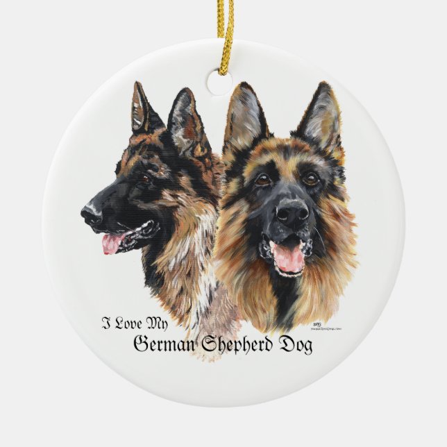 Deutsche Schäferhunde Keramik Ornament (Vorne)