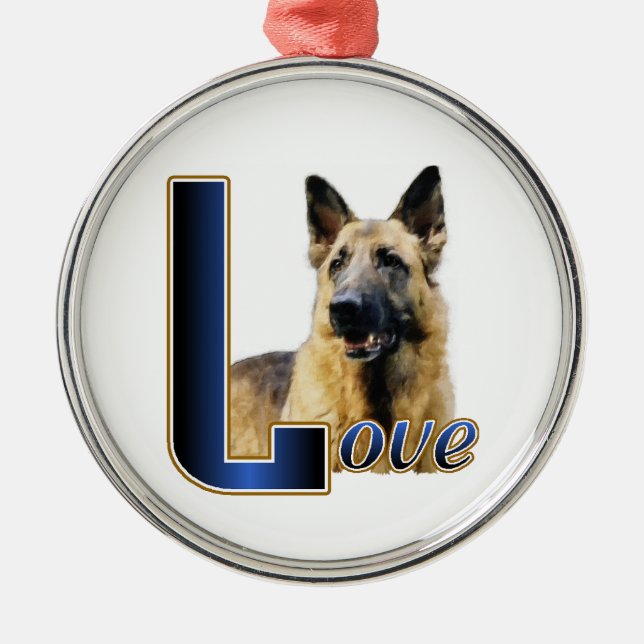 Deutsche Schäferhunde-Liebe Ornament Aus Metall (Vorne)