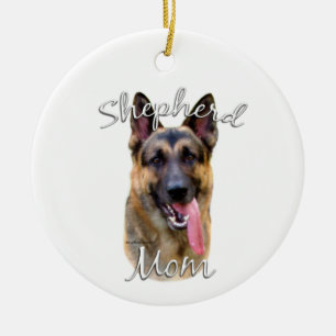 Deutsche Schäferhunde Mama 2 Keramik Ornament