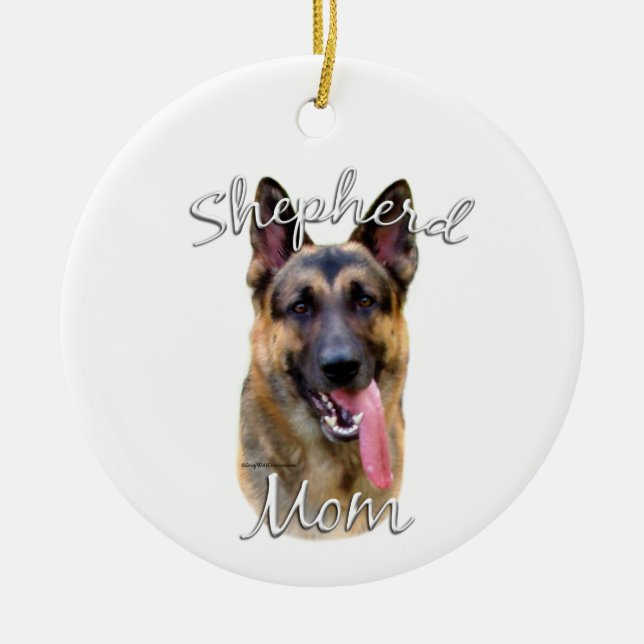 Deutsche Schäferhunde Mama 2 Keramik Ornament (Vorne)