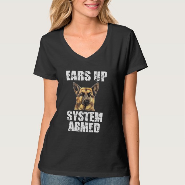 Deutsche Schäferhunde Ohren-Upp-Systeme - Armed Cl T-Shirt (Vorderseite)