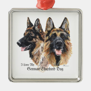 Deutsche Schäferhunde Silbernes Ornament