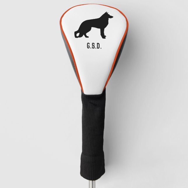 Deutsche Schäferhunde-Silhouette Benutzerdefiniert Golf Headcover (Vorderseite)