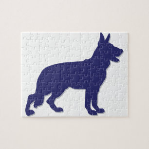 Deutsche Schäferhunde-Silhouette Puzzle