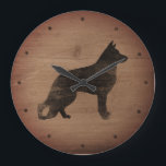 Deutsche Schäferhunde Silhouette Rustikaler Stil G Große Wanduhr<br><div class="desc">Deutsche Schäferhund Silhouette Shabby Chic Imitate Holz dekorative Wandschloss. Die Wanduhr dieses rustikalen GSD-Liebhabers eignet sich hervorragend für Zuhause oder Büro. Zeigen Sie Ihre Liebe deutscher Hirten, während Sie die Zeitspur behalten haben. Ein Geschenk für jemanden, der sein K-9 Lieben hat. Karo in Jenn’s Doodle World für noch mehr Hunde...</div>