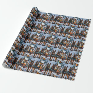 Deutsche Schäferhunde Weihnachten Schnee Urlaub Geschenkpapier
