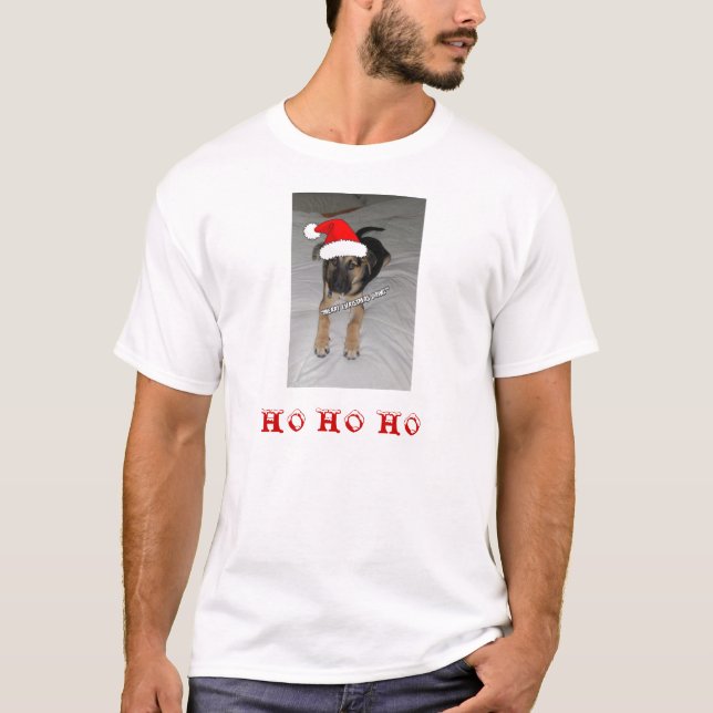 Deutsche Schäferhunde-Weihnachtsmannmütze T-Shirt (Vorderseite)