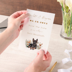 Deutsche Schäferhunde-Wildblumen Save the Date
