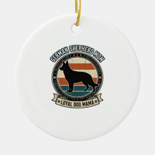 Deutsche Schäferhündin-Mama Vintage-Hunde-Liebhabe Keramik Ornament