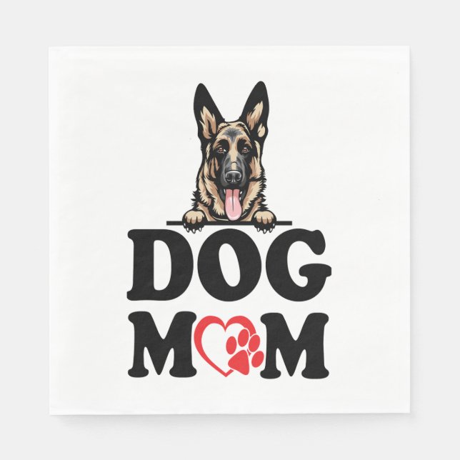 Deutsche Schäferkleber - Deutsche Schäferhunde-Mam Serviette (Vorderseite)