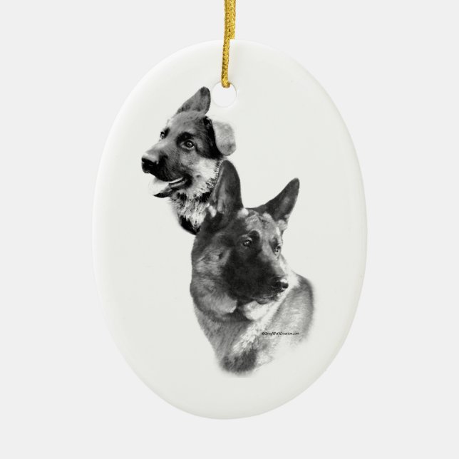 Deutsche Schäferkohle 2 Keramik Ornament (Vorne)