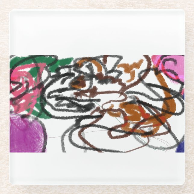 Deutsche Schäferkunst und Rose Glasuntersetzer (Vorderseite)