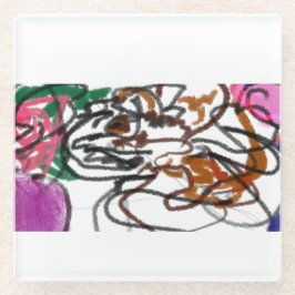 Deutsche Schäferkunst und Rose Glasuntersetzer