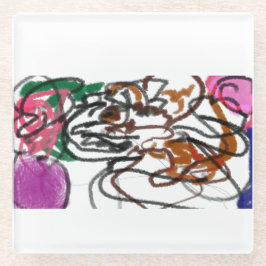 Deutsche Schäferkunst und Rose Glasuntersetzer