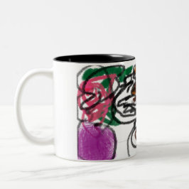 Deutsche Schäferkunst und Rose Zweifarbige Tasse