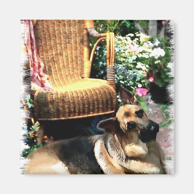 Deutsche Schäferkunstgeschenke Magnet (Vorne)