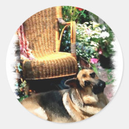 Deutsche Schäferkunstgeschenke Runder Aufkleber