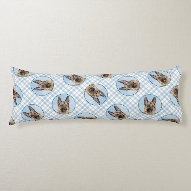 Deutsche Schäfermalerei Tan Niedliche Original Hun Seitenschläferkissen (Vorderseite)