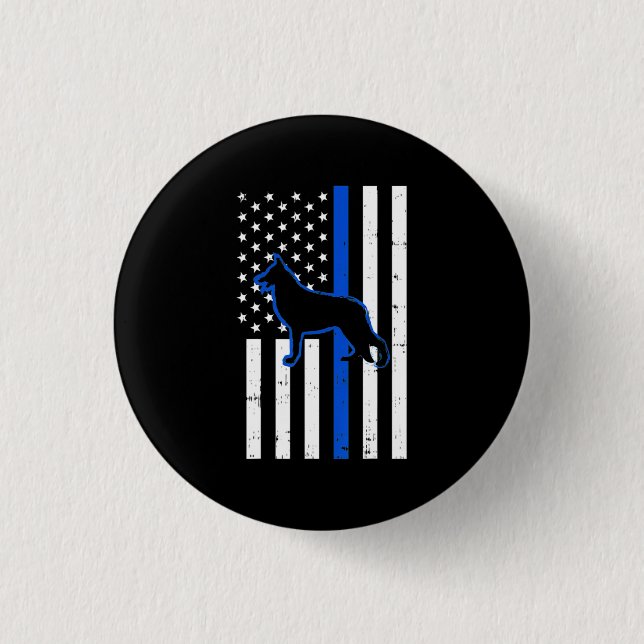 Deutsche Schäferpolizei Hund K9 Patriotic Button (Vorderseite)