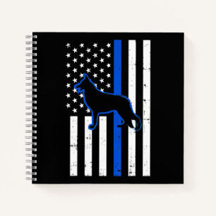 Deutsche Schäferpolizei Hund K9 Patriotic Notizbuch