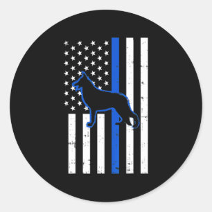 Deutsche Schäferpolizei Hund K9 Patriotic Runder Aufkleber