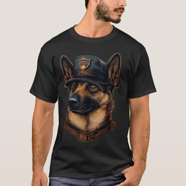Deutsche Schäferpolizei K9 Hat German Shepherd T-Shirt (Vorderseite)