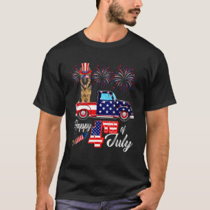 Deutsche Schäfersonnenbrille Amerikanische Flagge T-Shirt