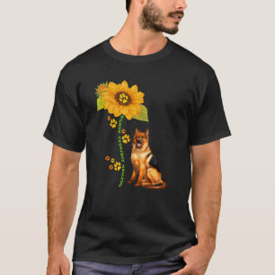 Deutsche Schäfertante Sonnenblume Dog Paws Eigentü T-Shirt