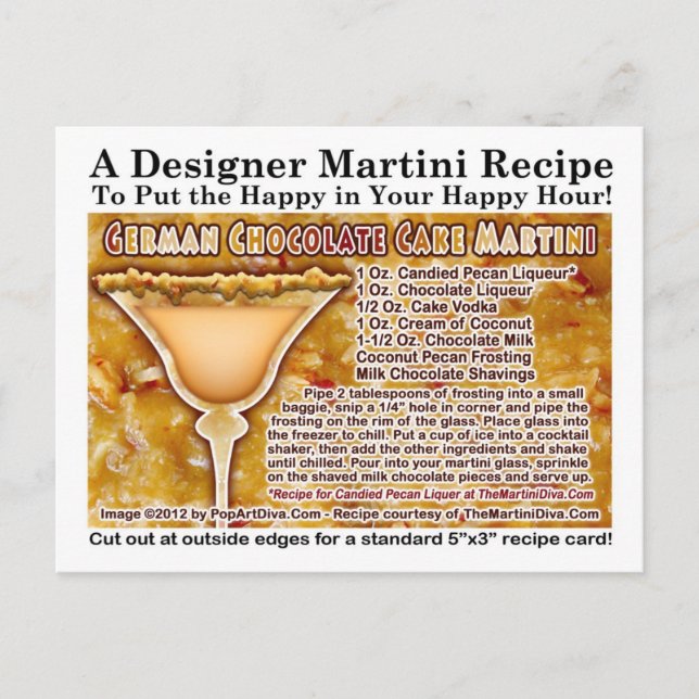 Deutsche Schokolade Martini Rezept Postkarte (Vorderseite)